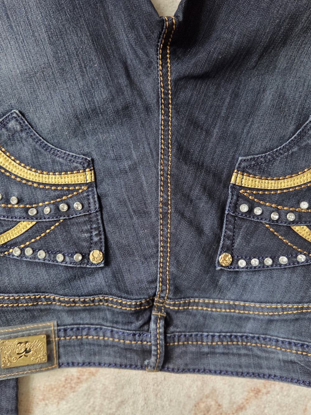 Apple Bottoms Vintage Y2k Dark Indigo Straight Leg Jeans 5/6 - Picture 10 of 14